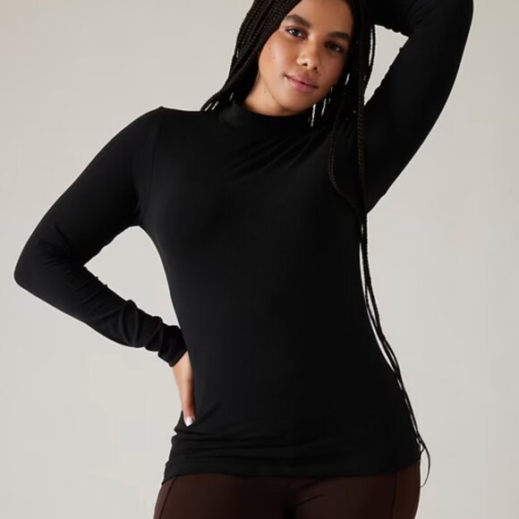 Athleta Wool Blend Sweater Women's Black Mock Neck/Turtleneck Size XS - Picture 12 of 12